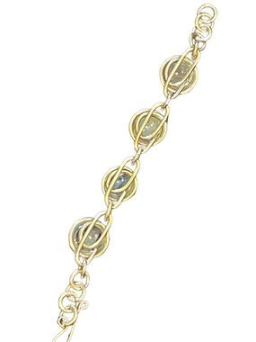 Handcrafted silver bracelet & pendant with light blue opal glass beads